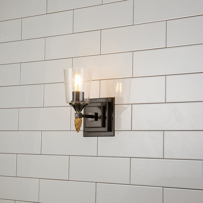 Lucas + McKearn BB1022DB-1-F2G One Light Wall Sconce, Dark Bronze
