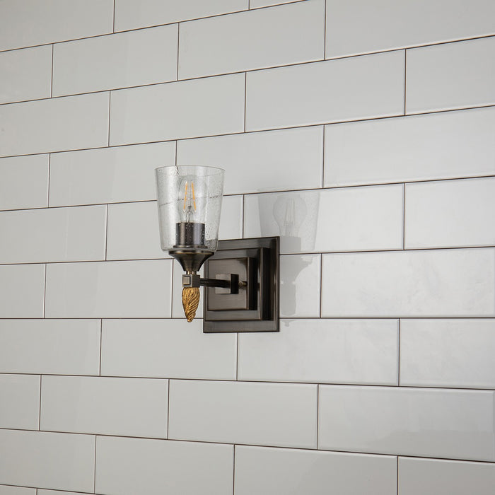 Lucas + McKearn BB1022DB-1-F2G One Light Wall Sconce, Dark Bronze