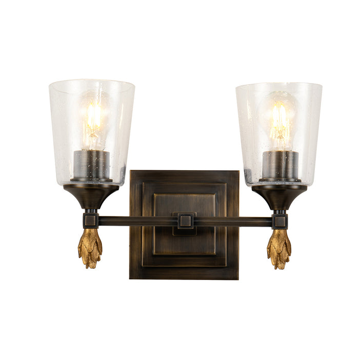 Lucas + McKearn BB1022DB-2-F1G Two Light Vanity, Dark Bronze