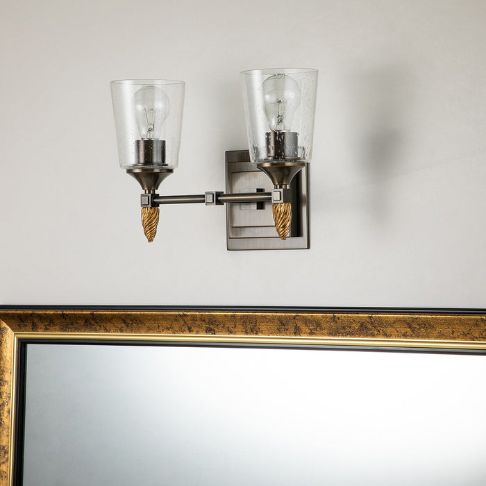 Lucas + McKearn BB1022DB-2-F2G Two Light Vanity, Dark Bronze