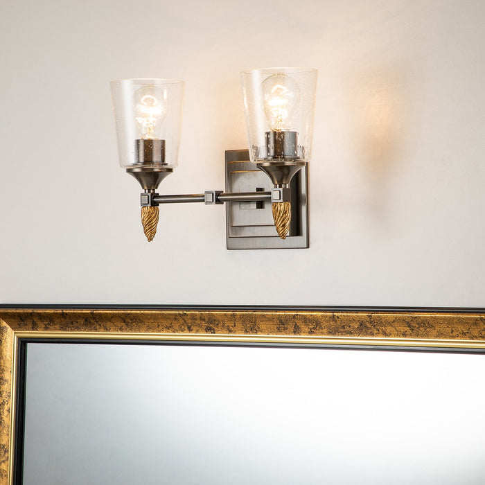 Lucas + McKearn BB1022DB-2-F2G Two Light Vanity, Dark Bronze