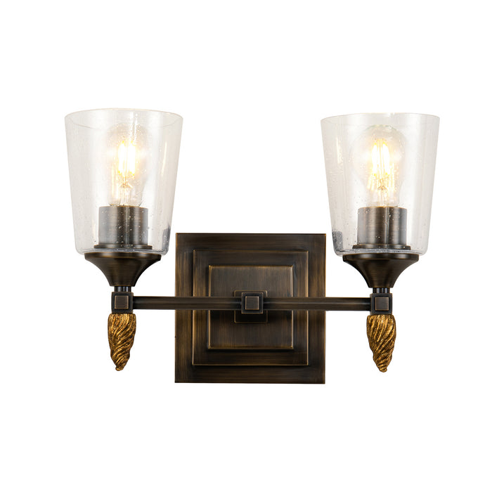 Lucas + McKearn BB1022DB-2-F2G Two Light Vanity, Dark Bronze