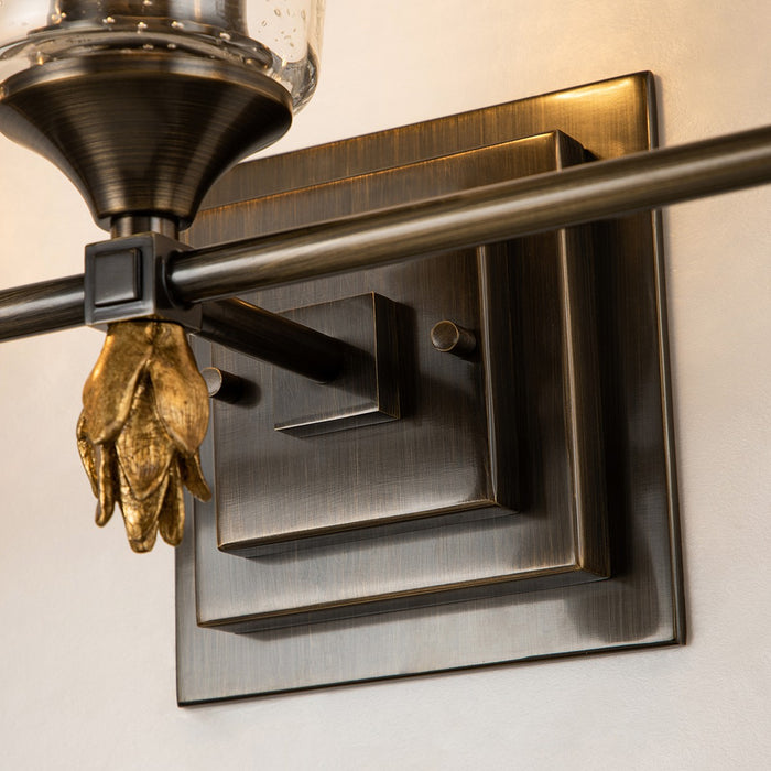 Lucas + McKearn BB1022DB-3-F1G Three Light Vanity, Dark Bronze