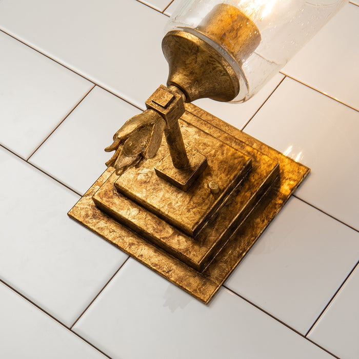 Lucas + McKearn BB1022G-1-F1G One Light Wall Sconce, Gold Leaf
