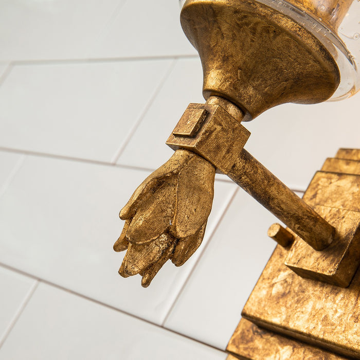 Lucas + McKearn BB1022G-1-F1G One Light Wall Sconce, Gold Leaf