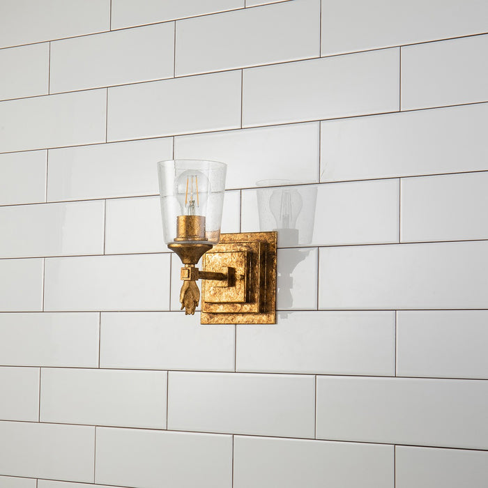 Lucas + McKearn BB1022G-1-F1G One Light Wall Sconce, Gold Leaf