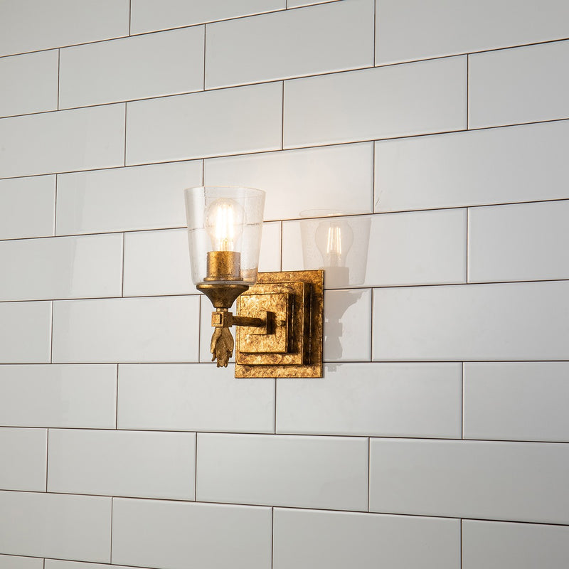 Lucas + McKearn BB1022G-1-F1G One Light Wall Sconce, Gold Leaf