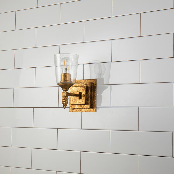 Lucas + McKearn BB1022G-1-F2G One Light Wall Sconce, Gold Leaf