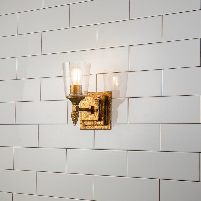 Lucas + McKearn BB1022G-1-F2G One Light Wall Sconce, Gold Leaf