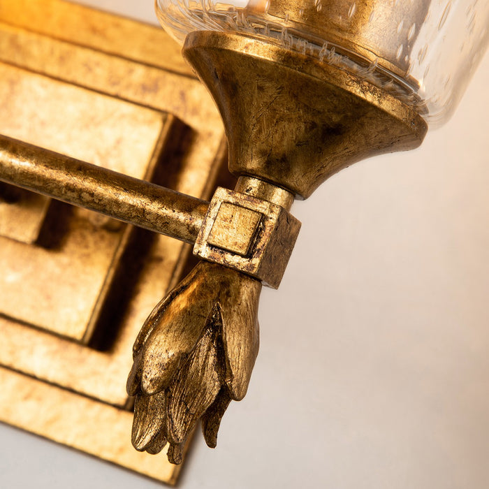 Lucas + McKearn BB1022G-2-F1G Two Light Vanity, Gold Leaf