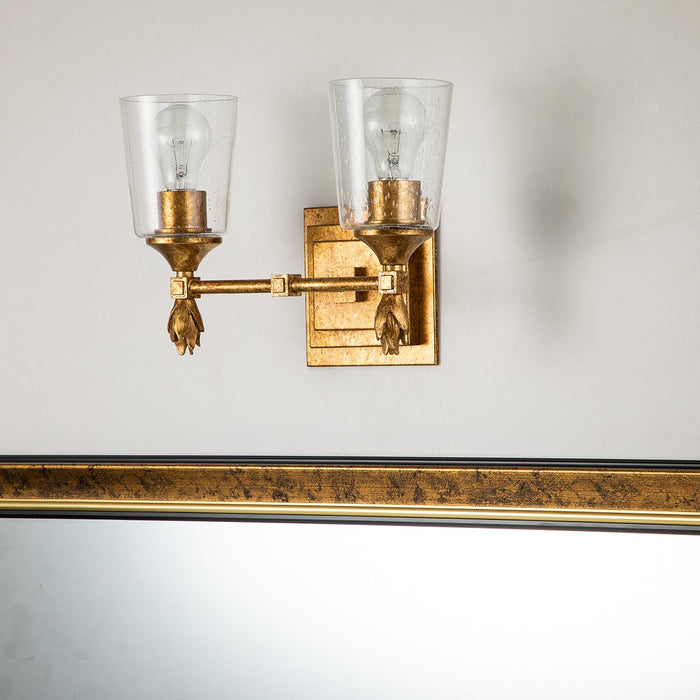Lucas + McKearn BB1022G-2-F1G Two Light Vanity, Gold Leaf