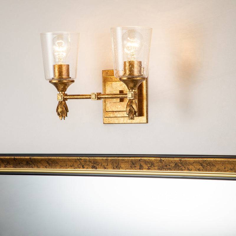 Lucas + McKearn BB1022G-2-F1G Two Light Vanity, Gold Leaf