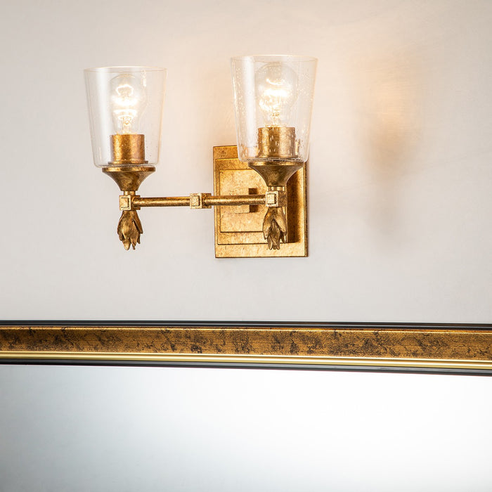 Lucas + McKearn BB1022G-2-F1G Two Light Vanity, Gold Leaf