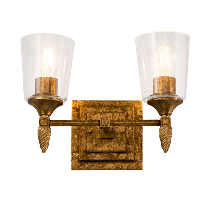 Lucas + McKearn BB1022G-2-F2G Two Light Vanity, Gold Leaf