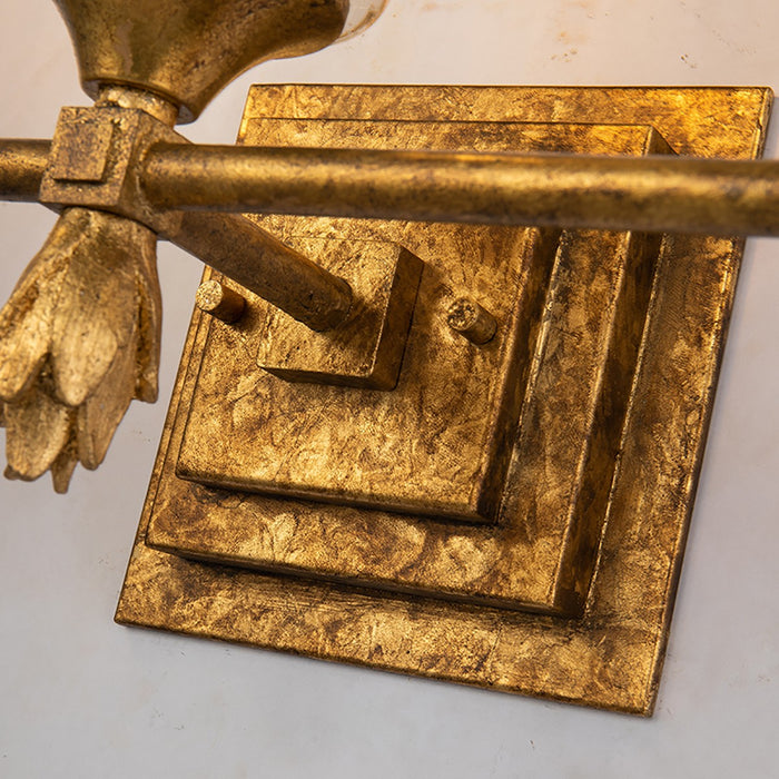 Lucas + McKearn BB1022G-3-F1G Three Light Vanity, Gold Leaf