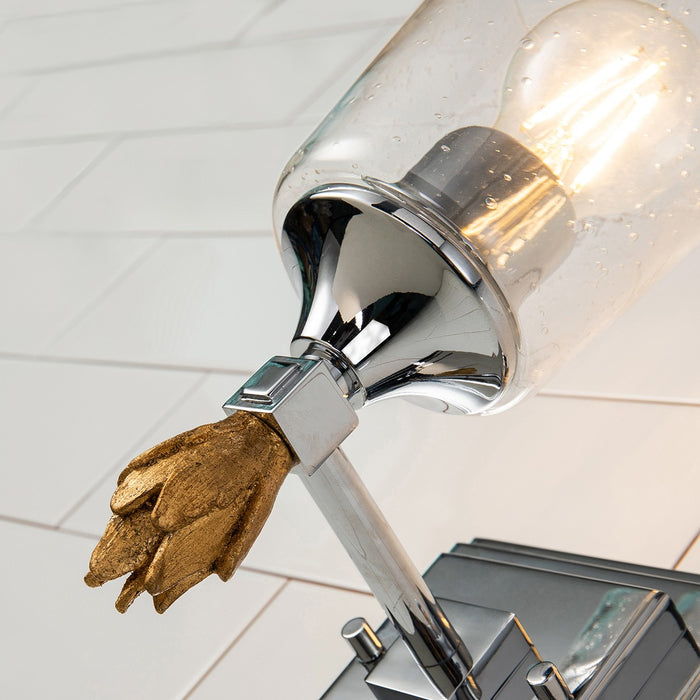 Lucas + McKearn BB1022PC-1-F1G One Light Wall Sconce, Polished Chrome