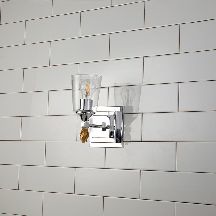 Lucas + McKearn BB1022PC-1-F1G One Light Wall Sconce, Polished Chrome