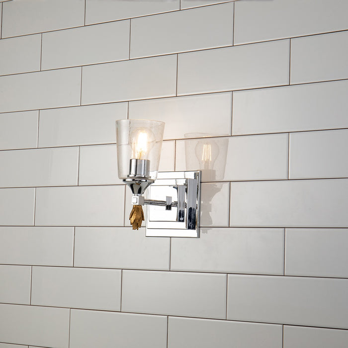 Lucas + McKearn BB1022PC-1-F1G One Light Wall Sconce, Polished Chrome