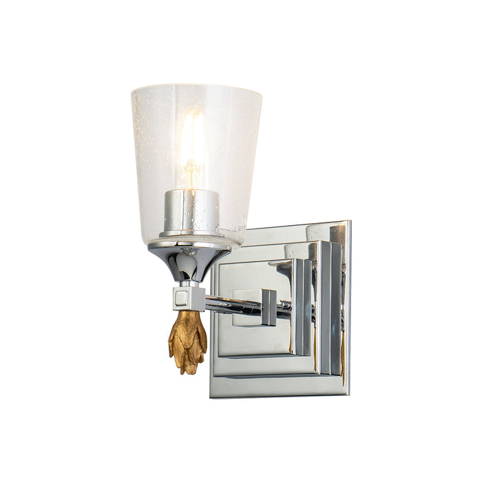 Lucas + McKearn BB1022PC-1-F1G One Light Wall Sconce, Polished Chrome