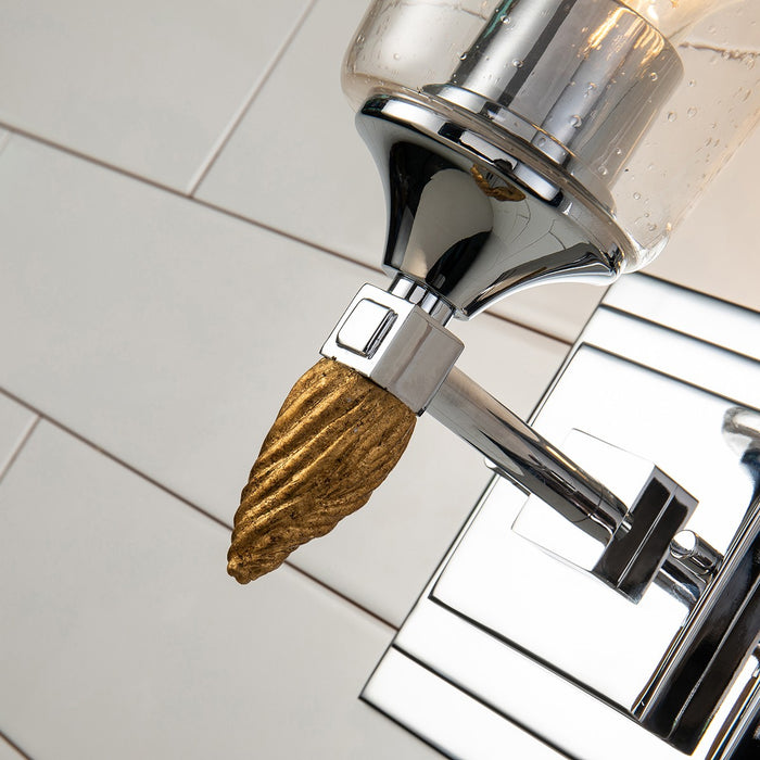 Lucas + McKearn BB1022PC-1-F2G One Light Wall Sconce, Polished Chrome