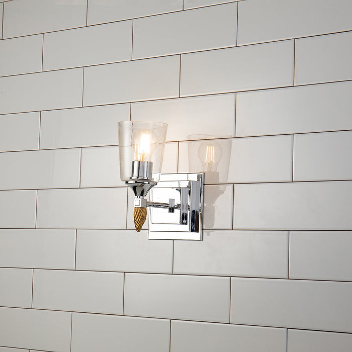 Lucas + McKearn BB1022PC-1-F2G One Light Wall Sconce, Polished Chrome