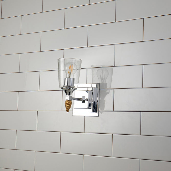 Lucas + McKearn BB1022PC-1-F2G One Light Wall Sconce, Polished Chrome