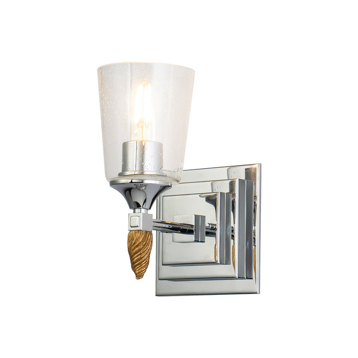 Lucas + McKearn BB1022PC-1-F2G One Light Wall Sconce, Polished Chrome