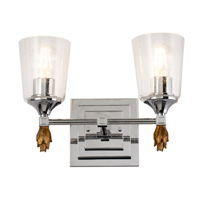 Lucas + McKearn BB1022PC-2-F1G Two Light Vanity, Polished Chrome