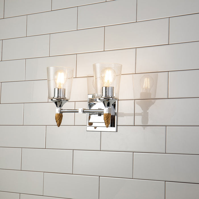 Lucas + McKearn BB1022PC-2-F2G Two Light Vanity, Polished Chrome
