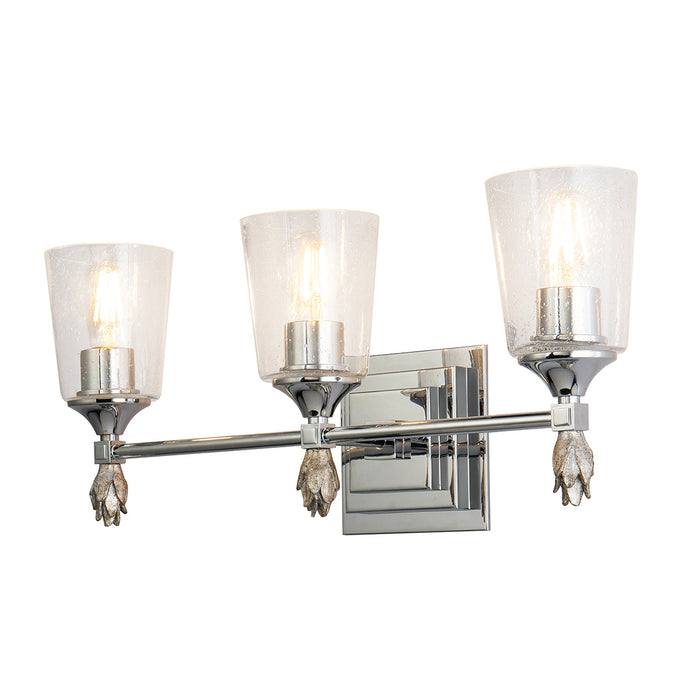 Lucas + McKearn BB1022PC-3-F1S Three Light Vanity, Polished Chrome