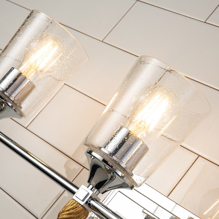 Lucas + McKearn BB1022PC-3-F2G Three Light Vanity, Polished Chrome
