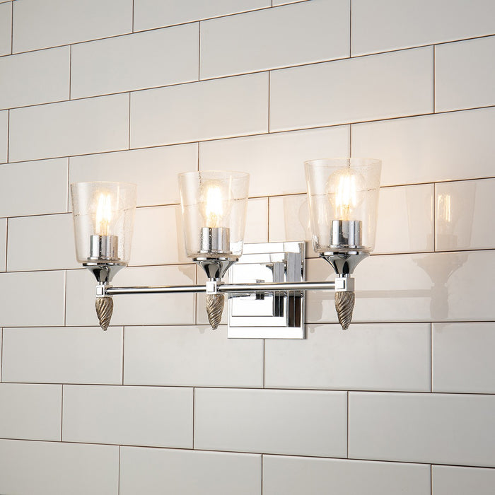 Lucas + McKearn BB1022PC-3-F2S Three Light Vanity, Polished Chrome
