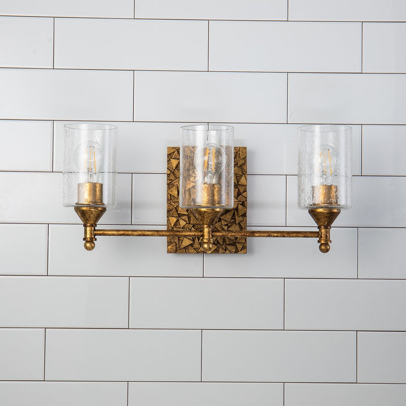 Lucas + McKearn BB1158G-3 Three Light Vanity, Gold