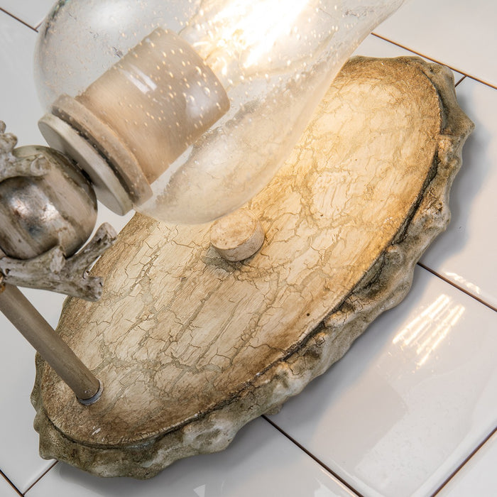 Lucas + McKearn BB1238-1 One Light Wall Sconce, Hand-Painted W/Putty Patina/Silver Leaf Orb