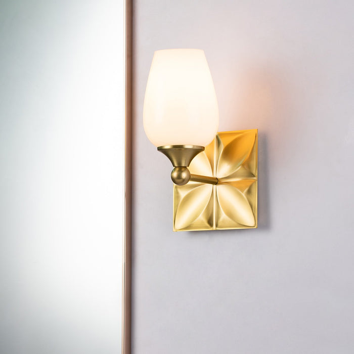 Lucas + McKearn BB1300AGB-1 One Light Wall Sconce, Aged Brass