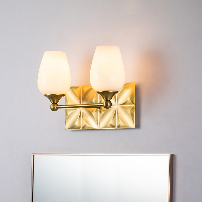 Lucas + McKearn BB1300AGB-2 Two Light Vanity, Aged Brass