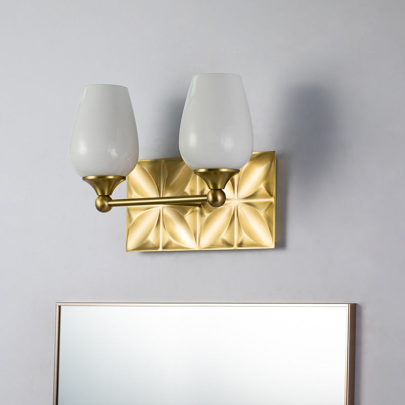 Lucas + McKearn BB1300AGB-2 Two Light Vanity, Aged Brass