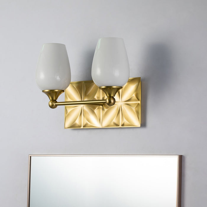 Lucas + McKearn BB1300AGB-2 Two Light Vanity, Aged Brass