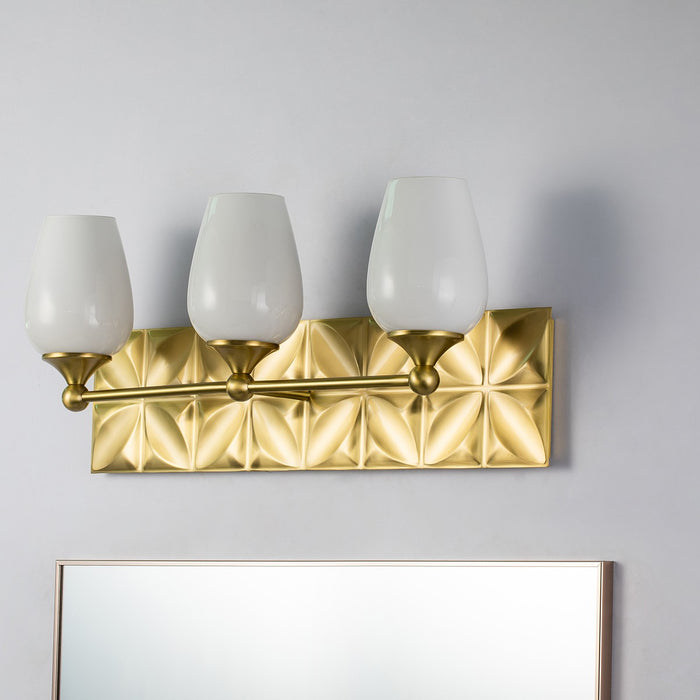 Lucas + McKearn BB1300AGB-3 Three Light Vanity, Aged Brass