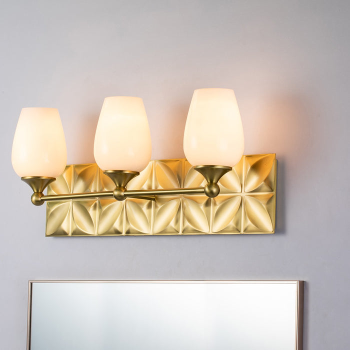 Lucas + McKearn BB1300AGB-3 Three Light Vanity, Aged Brass