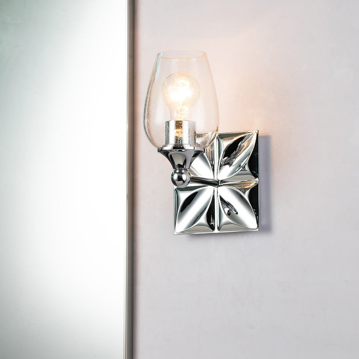 Lucas + McKearn BB1300PC-1 One Light Wall Sconce, Polished Chrome