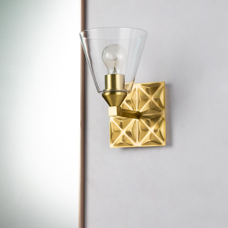Lucas + McKearn BB1302AGB-1 One Light Wall Sconce, Aged Brass
