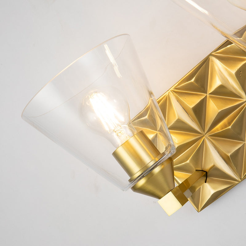 Lucas + McKearn BB1302AGB-2 Two Light Vanity, Aged Brass