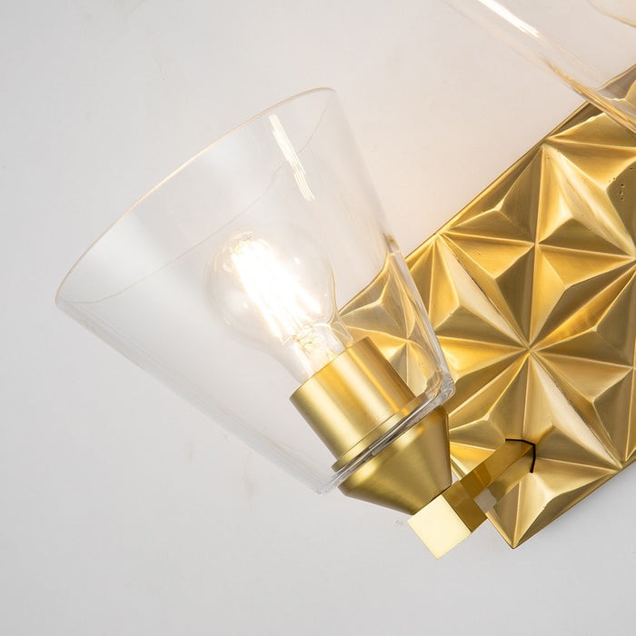 Lucas + McKearn BB1302AGB-2 Two Light Vanity, Aged Brass