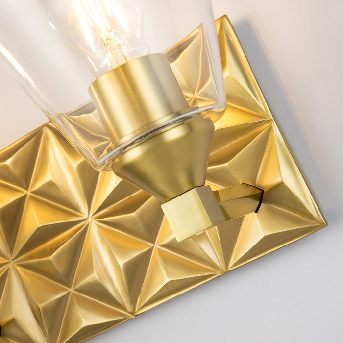 Lucas + McKearn BB1302AGB-2 Two Light Vanity, Aged Brass