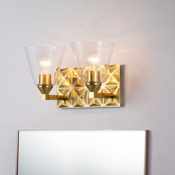 Lucas + McKearn BB1302AGB-2 Two Light Vanity, Aged Brass