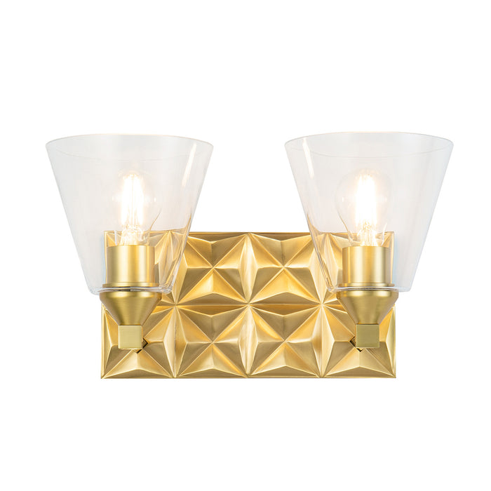 Lucas + McKearn BB1302AGB-2 Two Light Vanity, Aged Brass