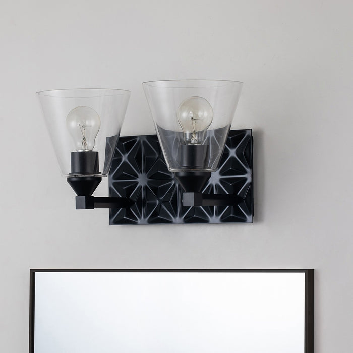 Lucas + McKearn BB1302MB-2 Two Light Vanity, Matte Black