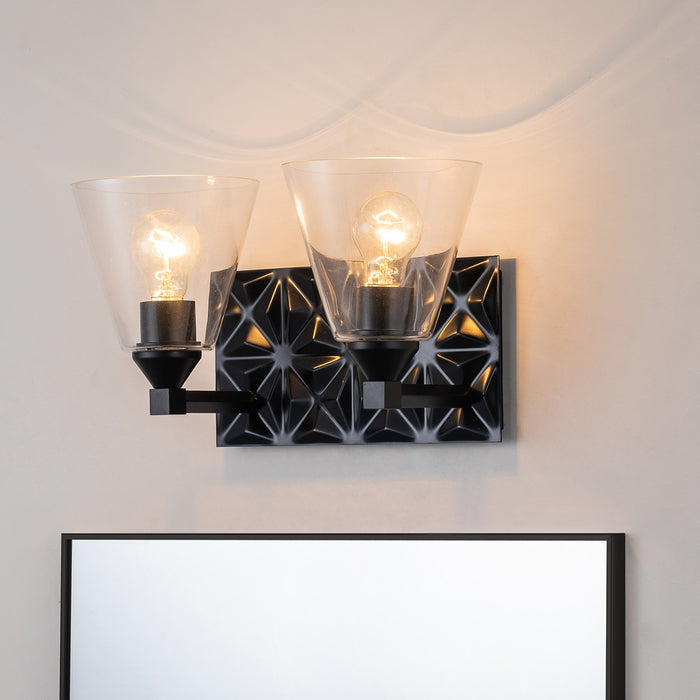 Lucas + McKearn BB1302MB-2 Two Light Vanity, Matte Black
