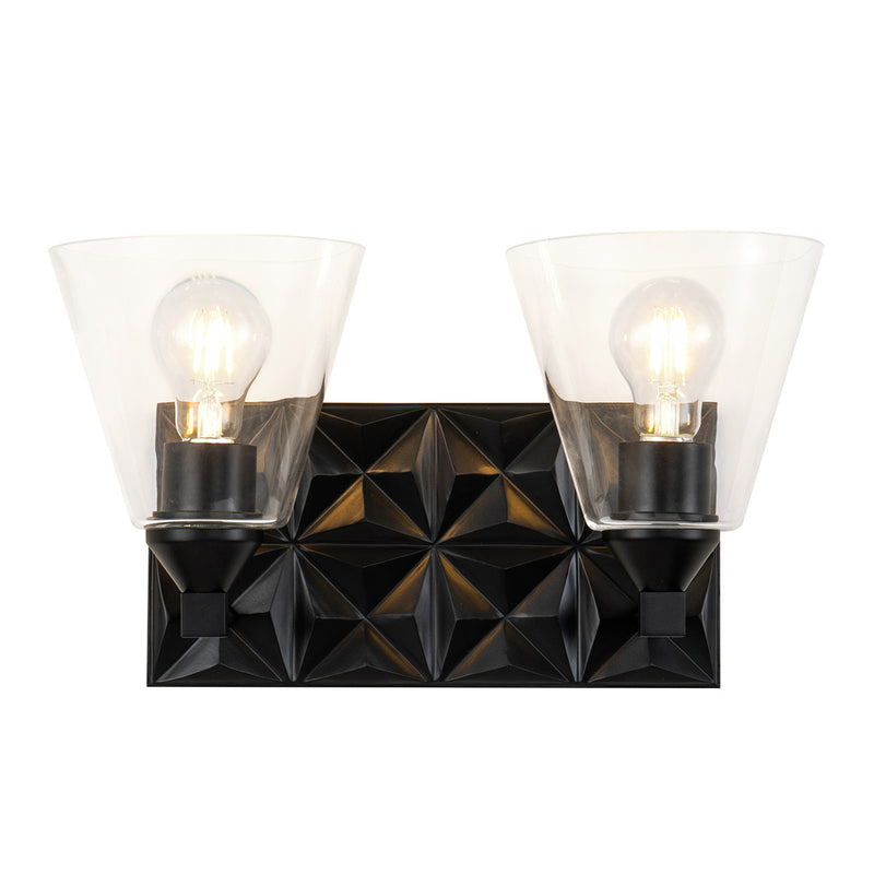 Lucas + McKearn BB1302MB-2 Two Light Vanity, Matte Black